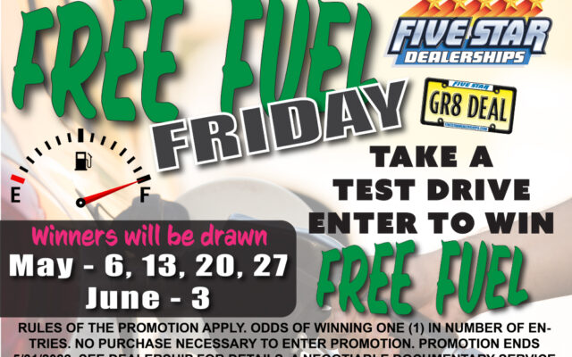 Win a $100 Gas Card with “Free Fuel Friday” from Five Star!